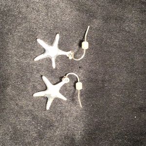 Women’s silver starfish earrings